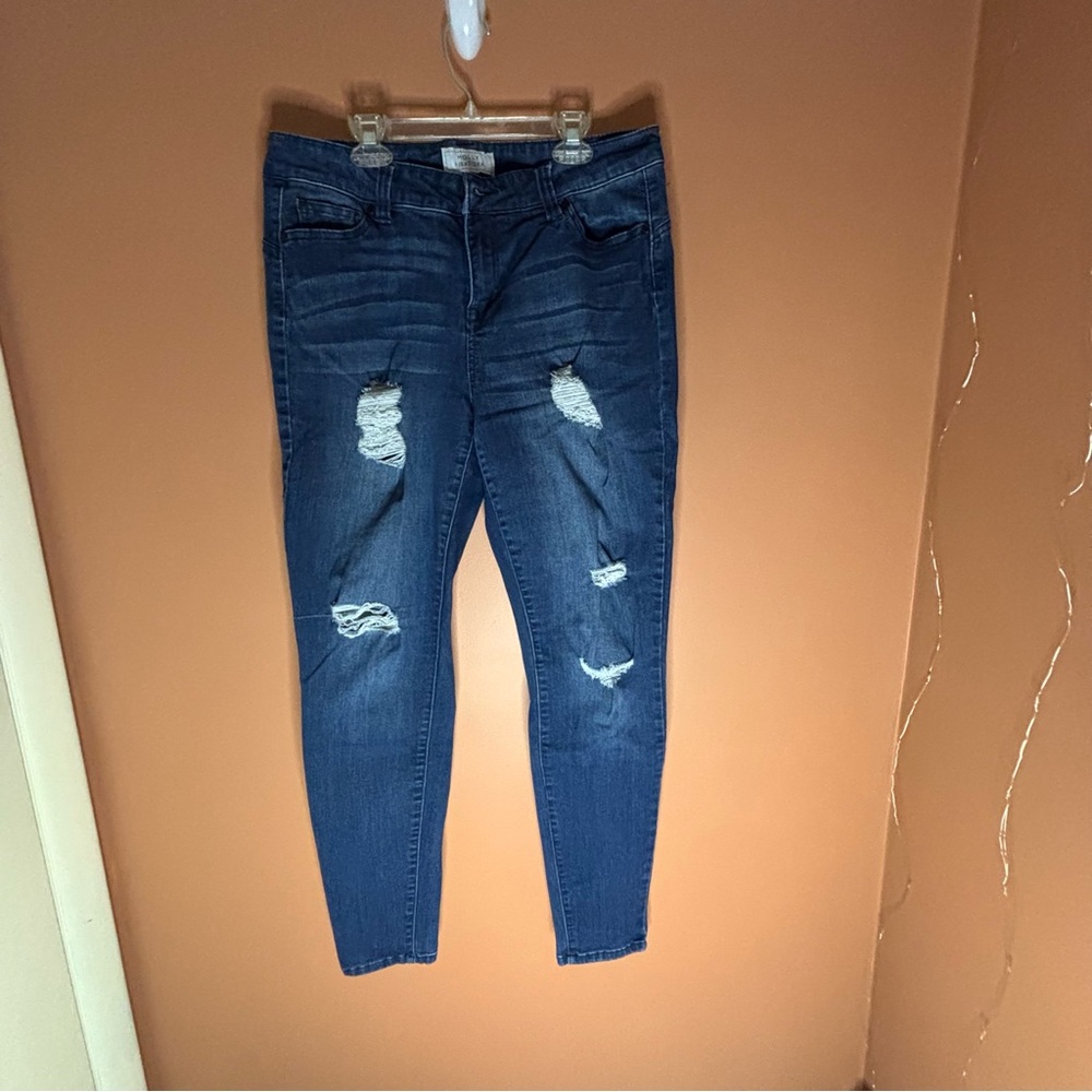 Molly + Isadora Distressed Blue Jeans